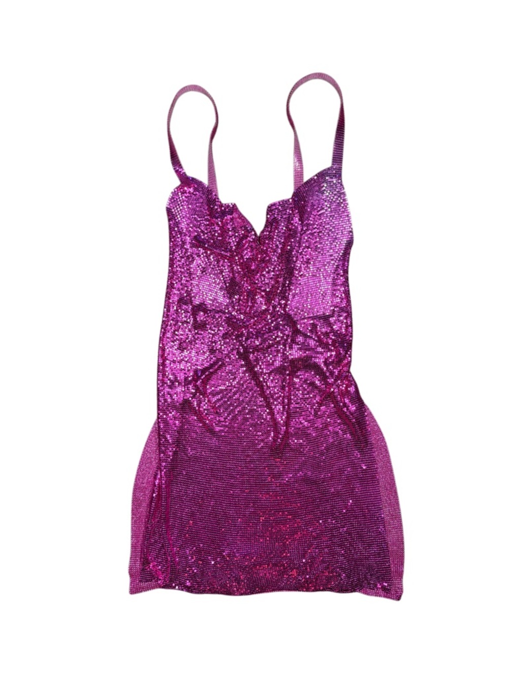 Sparkling Fuchsia Chainmail Mini Dress